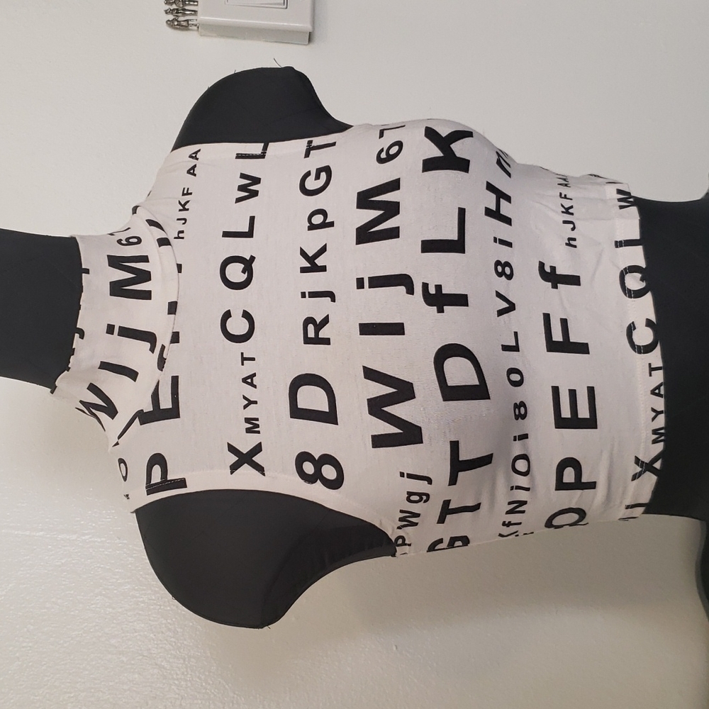 Eye exam crop top ASOS size 4